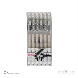 روان نویس فشاری گریپ دار0/7بسته6عددی سفید اینفینیتی اسکول فنز