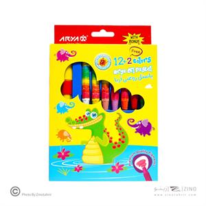 پاستل روغنی12+2 رنگ مقوایی آریا کد2027*72عدد*