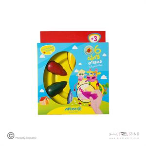 پاستل روغنی 6 رنگ مقوایی دوکی آریا کد 2054*24عدد*