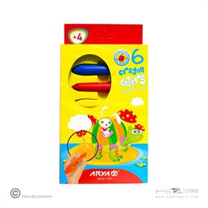 پاستل روغنی 6رنگ مقوایی آریا کد 2051*48عدد*