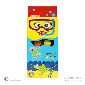 آبرنگ 12رنگ کمان کوچک 72عددی آریا کد 5008