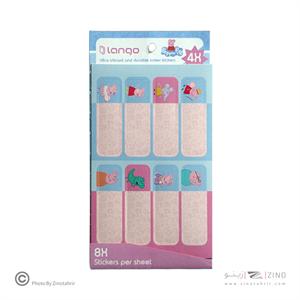 برچسب اسم فانتزی 4برگی لانگو طرح پاپاپیگ