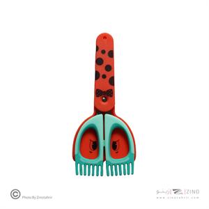 قیچی تیغه فلزی سر گرد غلاف دار فرچه دار اسکول فنز کد923201