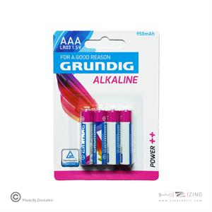 باتری نیم قلمی آلکالاین4عددی گروندیک 950میلی آمپر کد107