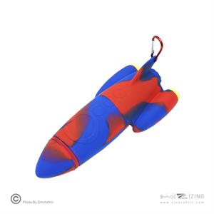 جامدادی تک زیپ سیلیکونی موشکی1 همراه با تراش خط کش و پاکن اسکول فنزکد92804-1