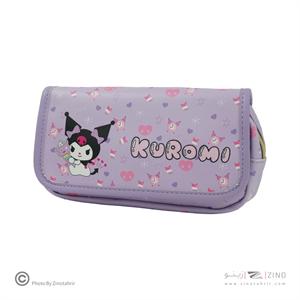 جامدادی تک زیپ فانتزی چرمی جیب دار کد72330