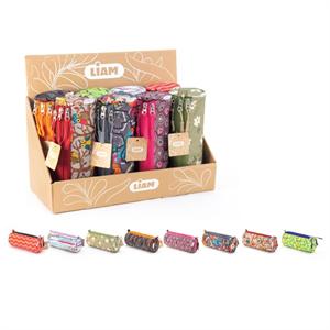 جامدادی سه زیپ استوانه ای طرح دار لیام کدL-3064