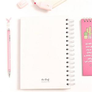 دفتر100برگ A5 خطدار سیمی جلدسخت (کاغذ سفید) برگ سری پیور بیوتی کد71514