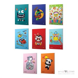 دفتر50برگ وزیری سیمی طلقی گلاسه فانتزی میکرو کدC4/C17/C7/C14