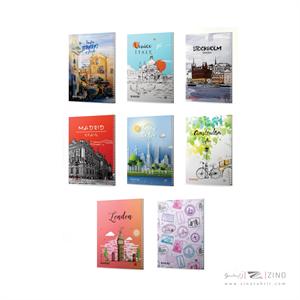 دفتر100برگ وزیری سیمی طلقی گلاسه کلاسیک میکرو کدC9/C25/G3