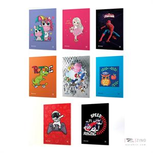 دفتر50برگ وزیری ته چسب میکرو طرح فانتزی کدD2/D6