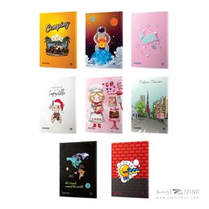 دفتر50برگ وزیری ته چسب میکرو طرح فانتزی کدD2/D6