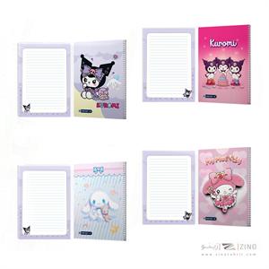 دفتر50برگ وزیری سیمی مجلد حاشیه دار میکرو طرح کرومی کدC33