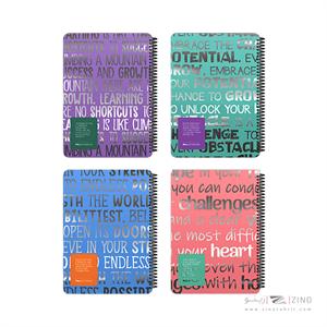 دفتر100برگ وزیری سیمی جلد سخت پیل سری تایپ(متالایز)