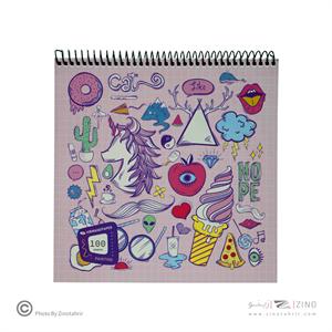 دفتر100برگ نقاشی خشتی سیم از بالا هیرمندپیپر