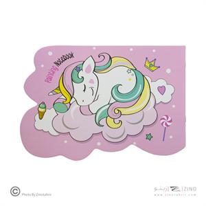 دفتر نقاشی 20 برگ افقی منگنه ای فانتزی مدل دار D10384