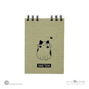 دفترطراحی50برگ سایزA6جلد سخت سیم از بالا اسکچ میو برگ