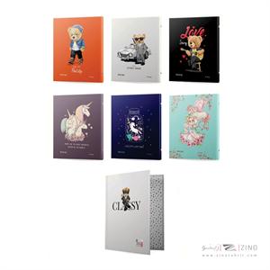 XXXدفترکلاسوری26حلقه100برگ قفل پلاستیک میکرو سری تدی+یونیکورن کدA19