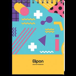 دفتریادداشت 100برگ 80*120سیمی جلدطلق فانتزی الیپون کد265کارتن120عددی