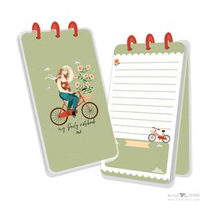 دفتر یادداشت100 برگ پالتویی جلد طلق پرسی 10*17 دکمه ای آبرنگ