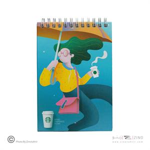 دفتریادداشت پالتویی جلد سخت فنردوبل ازبالا همیشه سری استارباکس