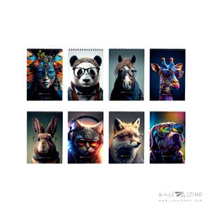 دفتر یادداشت 100 برگ فنر دوبل جلد سخت 20*14  با استیکر سری نارنیا الند کد NAR1420-100