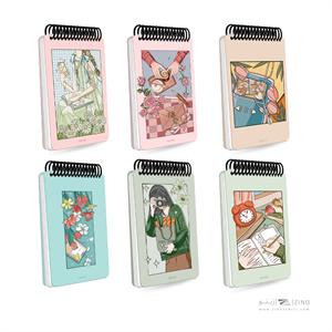 دفتریادداشت100برگ17*10جلدسخت سیم ازبالا آبرنگ کدA055