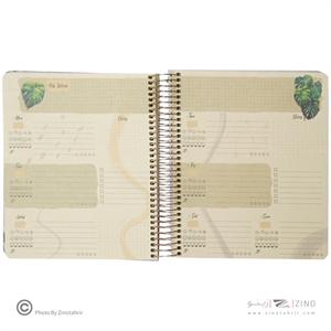 پلنر104برگی جلدسخت سیمی از بغل سایز210*170لانگو سری naturalis annual planner