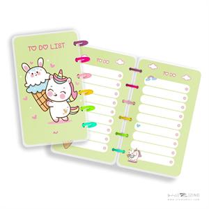 تودولیست100برگ10*17دکمه ای آبرنگ سری یونی کورن