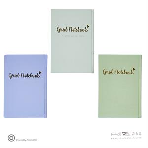 دفتر100برگ شطرنجی A5 ته دوخت جلد سخت طلاکوب/نقره برگ سری کیوت پالت  کد70501