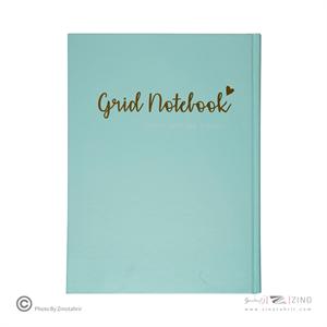 دفتر100برگ شطرنجی A4 ته دوخت جلد سخت طلاکوب/نقره برگ سری کیوت پالت کد70601