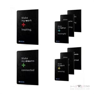 دفتر80برگ21*14 ته چسب (کاغذ رنگی بی خط) اکستریم نوت میکرو کدJ58