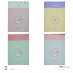 دفتر25برگی B6سایز125*175 کاغذرنگی ابرنگی خرگوشی برگ سری بانی استایل کد70853