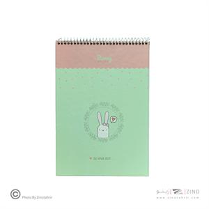 دفتر25برگی B5سایز175*250 کاغذرنگی آبرنگی خرگوشی برگ سری بانی استایل کد70803