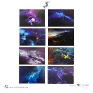 کاغذ کادو دورو ساده برگ سری کهکشانی  کد76105