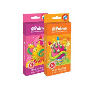 پاستل روغنی12رنگ مقوایی پالمو کد2202